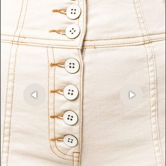 Ulla Johnson “Ellis” Jean, High Waist Cropped Flared Button Front Ecru 25 - Picture 6 of 13